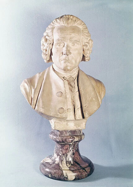 Bust of Jean-Jacques Rousseau (1712-78) (marble)