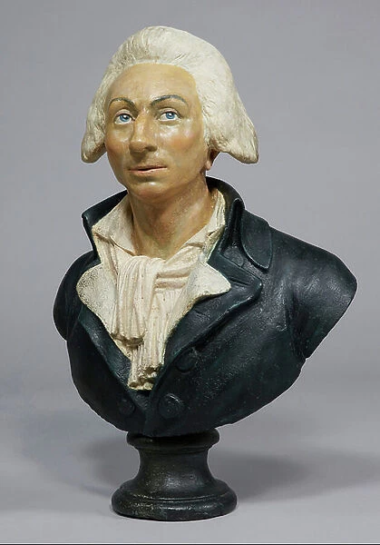 Bust of Louis Michel Le Peletier de Saint-Fargeau (1760-93), 1793 (polychrome plaster)