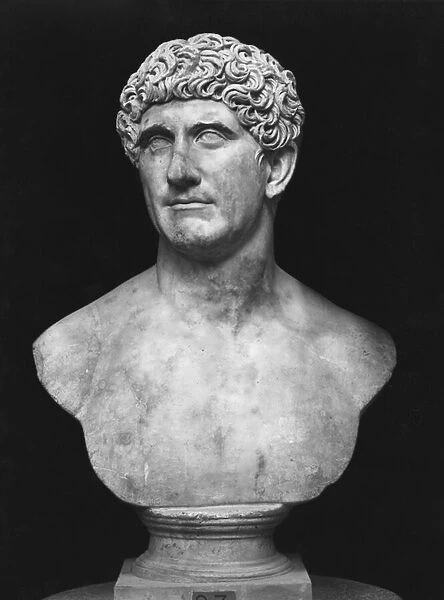 Bust of Mark Anthony (marble) (b  /  w photo)