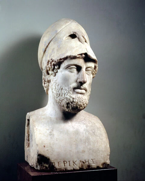 Bust of Pericles (d. 429 BC) copy of a Greek original (marble) (see also 119218)