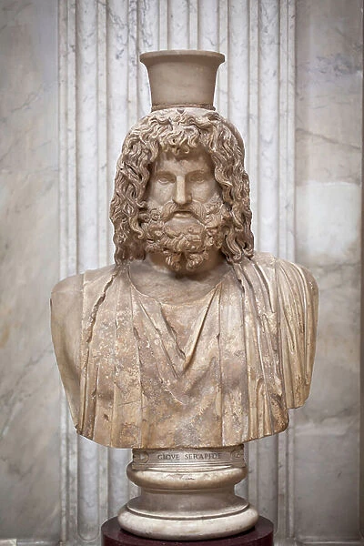 Bust of Serapis, 4th century BC (marble)