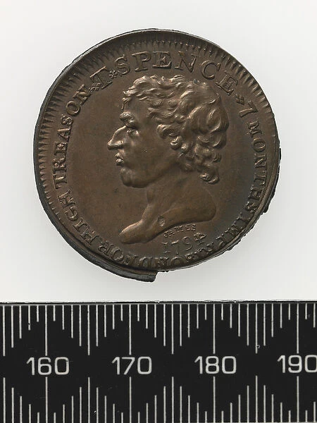 Bust of Thomas Spence Token, obverse (copper)