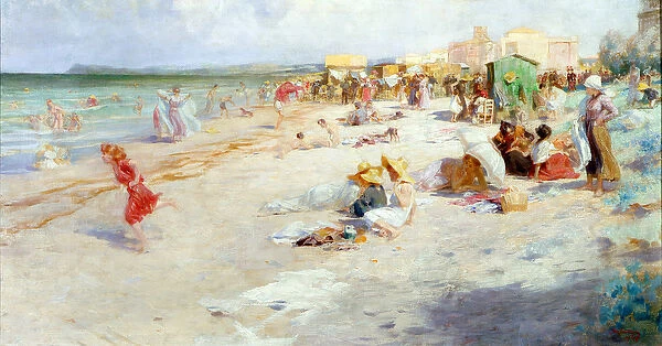 A Busy Beach in Summer