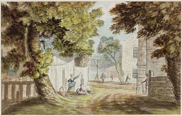 Busy Cottage, 1774 (Watercolour and pencil)