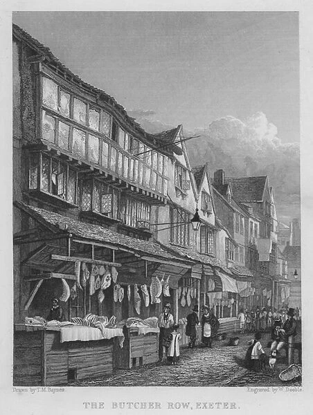 The Butcher Row, Exeter (engraving)