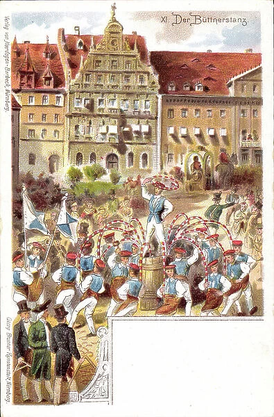 The Buttnerstanz, Bavarian festivities (postcard)