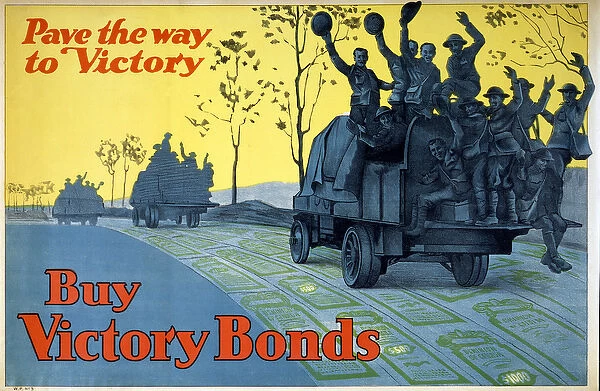 Buy War Bonds. Pave the Way to Victory, pub. 1918 (colour litho)