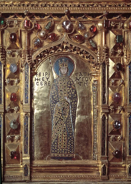 Byzantine emperess Irene of Athens (gold enamel and precious stones, 12th-13th century)