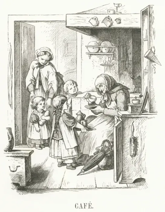 Framed Print : C: Cafe. 6346910 C: Cafe by Pletsch, Oskar (1830-88); 28x20 cm; (add.info. Framed Print : C: Cafe. 6346910 C: Cafe by Pletsch, Oskar (1830-88); 28x20 cm; (add.info.