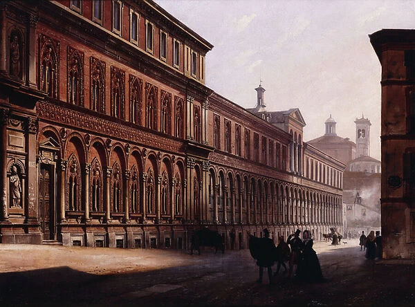The Ca Grande in the Via Festa del Perdona, with S, 1842 (oil on canvas)