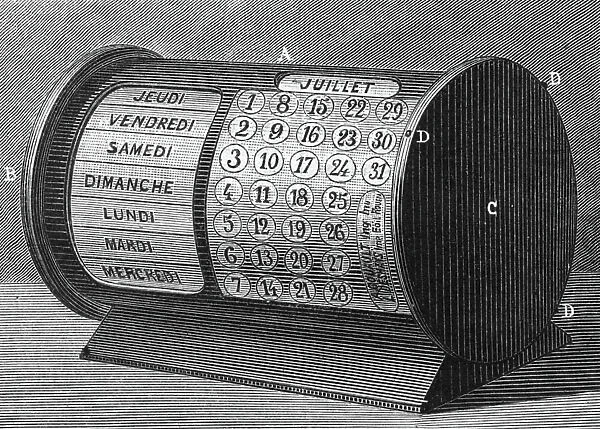 Calendrier perpetuel de M A Gouauit, 1885