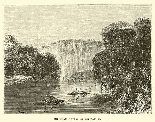 The calm waters of Biricanani (engraving)