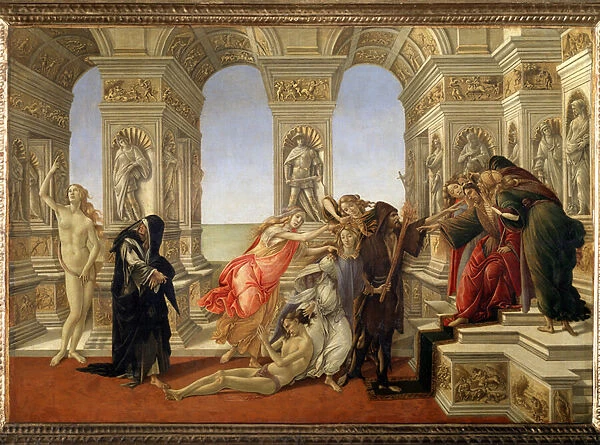 The calumny of Apelles (Tempera on canvas, 1494)