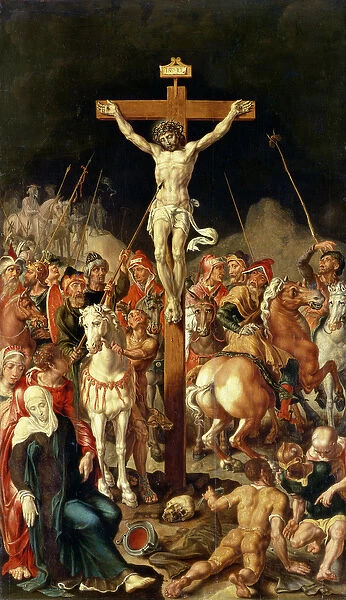 Calvary, central panel of a triptych (oil on canvas transferred from panel)