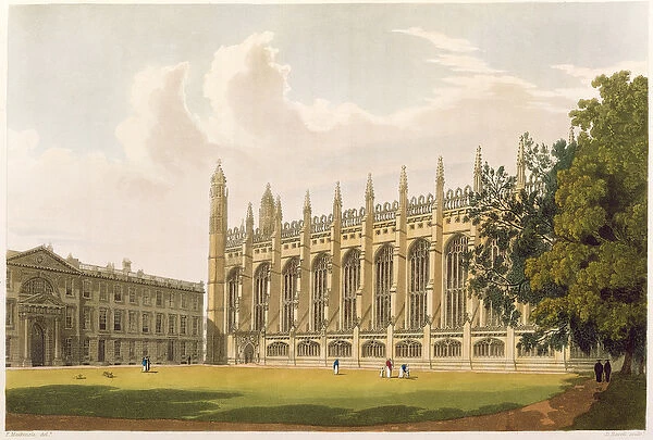 Cambridge: Kings College from 'History of Cambridge'(print)