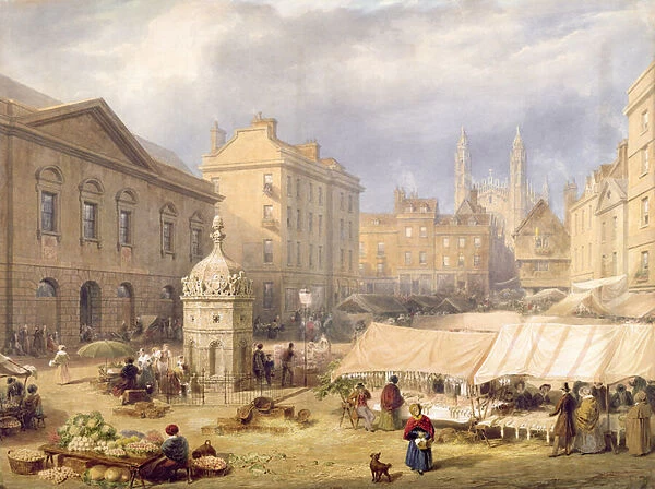 Cambridge Market Place, 1841 (w  /  c)