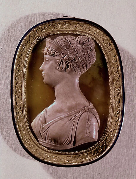 Cameo of Carolina Augusta, 4th wife of Franz II (1768-1835) of Austria (onyx)