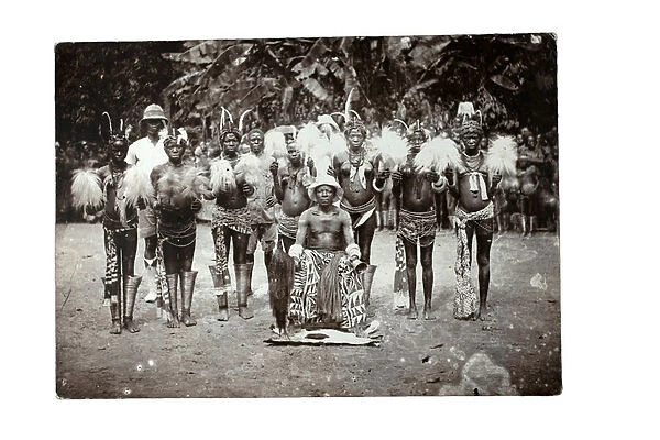 Cameroonian chief with his women, Cameroon, c.1930 (gelatin silver print)