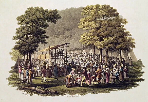 Camp Meeting of the Methodists in North America, engraved by Matthew Dubourg (fl