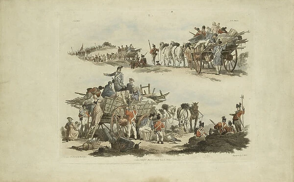 Camp Scenes, 1803 (coloured etching)