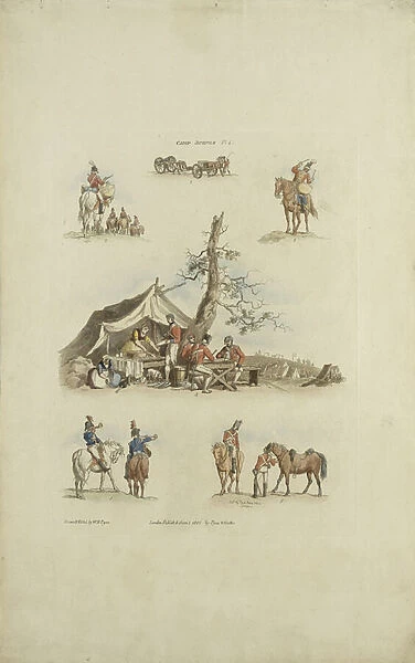 Camp Scenes, 1803 (coloured etching)