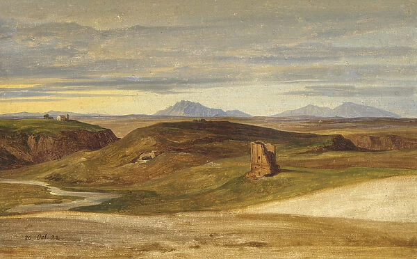 In Campagna, 1822 (oil on paper on canvas)