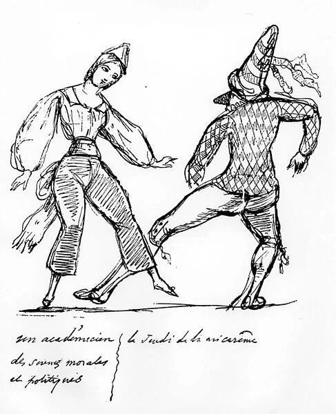 Cancan Dancers at Carnival (drawing)