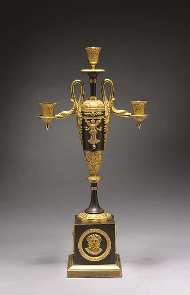 Candelabrum, c. 1800 (gilt and patinated metal)
