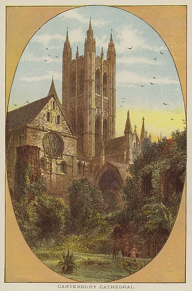 Canterbury Cathedral (coloured engraving)