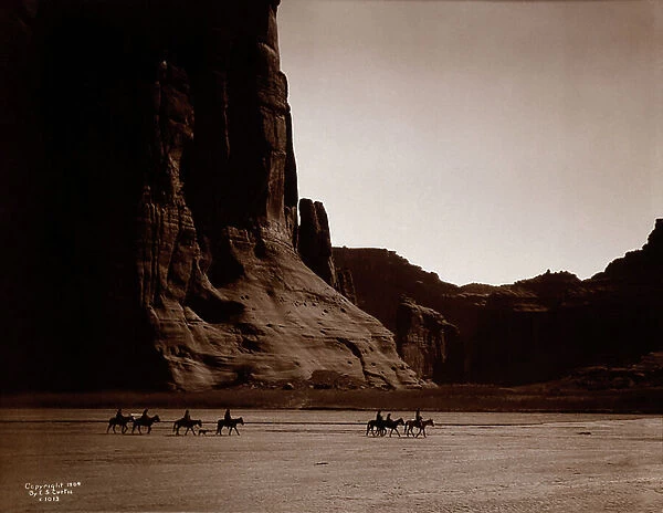Canyon de Chelly - Navajo by Edward S. Curtis, 1904 (orotone)