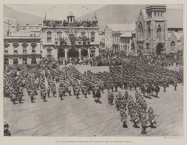 Cape Town bidding Farewell to Canadian and Australian Troops (b  /  w photo)