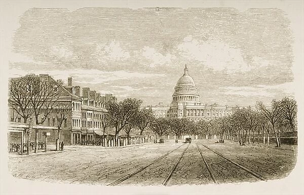 The Capitol building, Washington DC, c. 1880 (litho)
