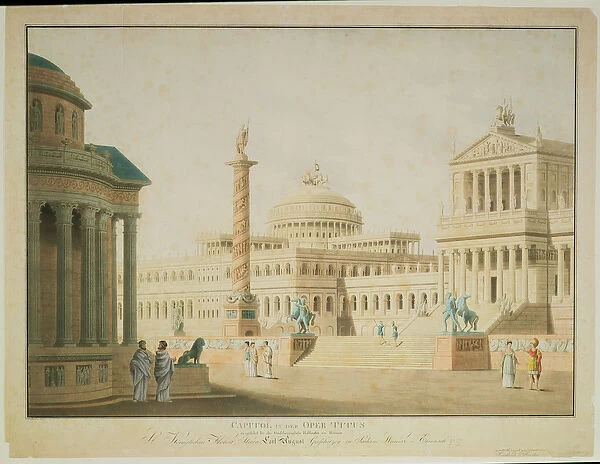 The Capitol, set design for Titus, by Wolfgang Amadeus Mozart (1756-91)
