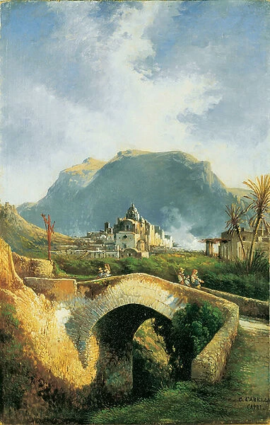 Capri, Ponte di Tiberio (oil on canvas)