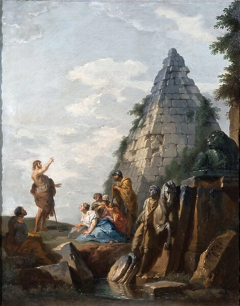 Capriccio with the preaching of St. John the Baptist, the Pyramid of Cestius
