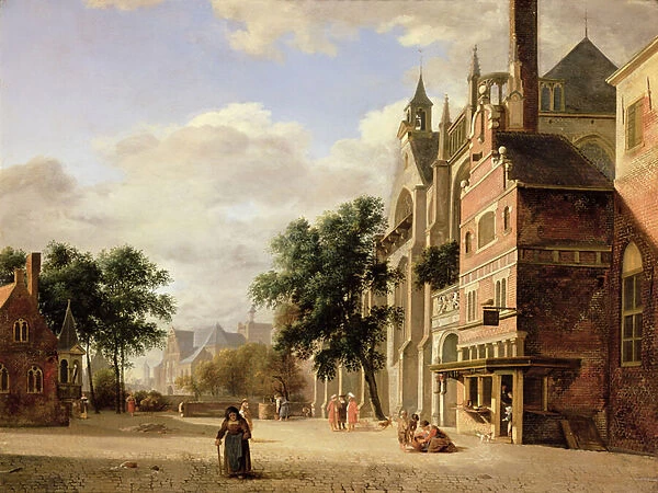 A Capriccio of a town square