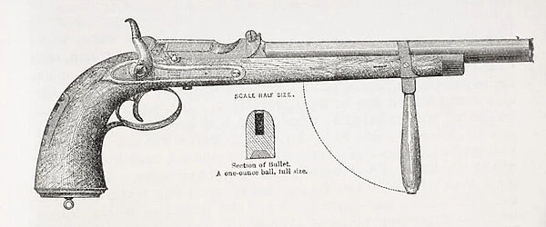 Captain Burtons carbine pistol and projectile, from