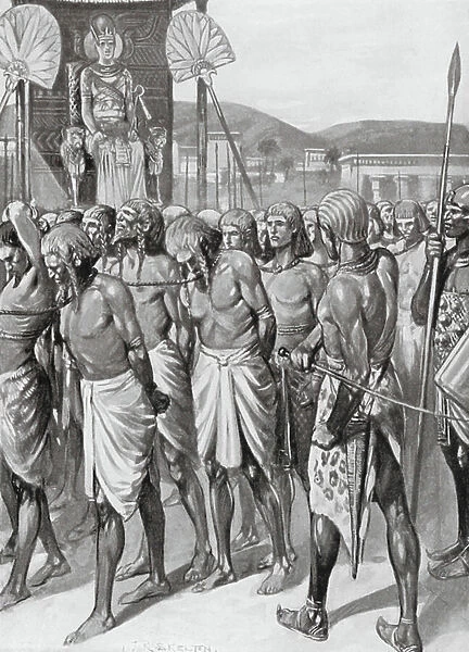 Captives before Pharaoh (litho)