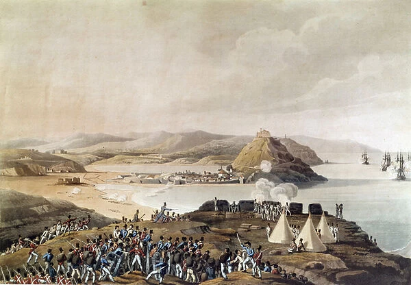 Capture of the city and citadel of San Sebastian in Spain in September 1813 Lithography