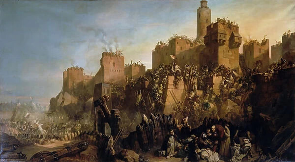 The capture of Jerusalem by Jacques de Molay in 1299, 1846 (oil on canvas)