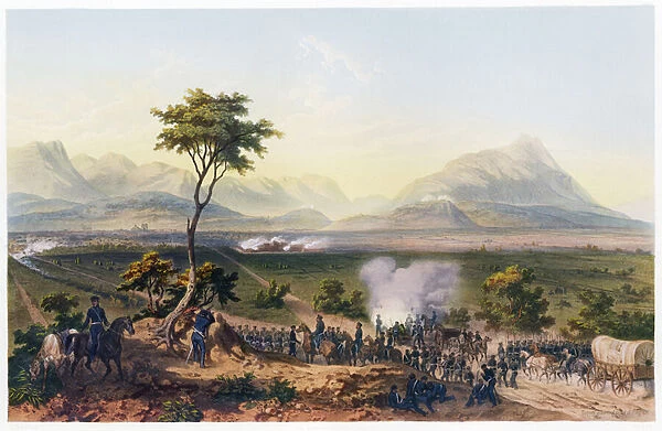 Capture of Monterey, from The War Between the United States and Mexico, pub. 1851 (colour lithograph)