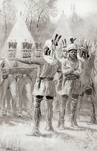 The capture of Osceola, from The History of Our Country, published 1905 (litho)