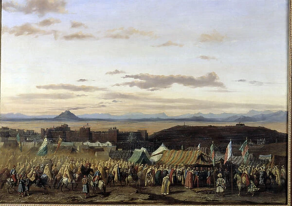 The Capture of Setif in Algeria by the Troops of the Duke of Orleans Painting by Adrien