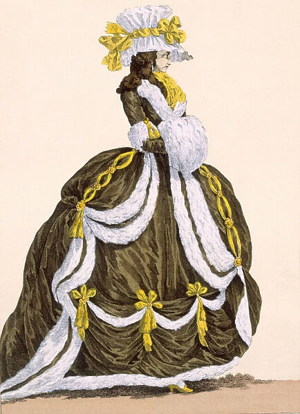Caramel dress for presentation at court, engraved by Dupin, plate no