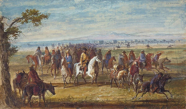 Caravan: Sir William Stewart Mounted on White Horse, c. 1837 (oil on paper)