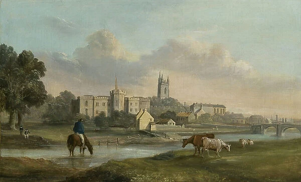 Cardiff from the West (oil on canvas)