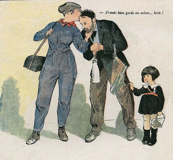 Take care of the kid... huh? Illustration by Georges Paul LEONNEC (1881-1940) in '