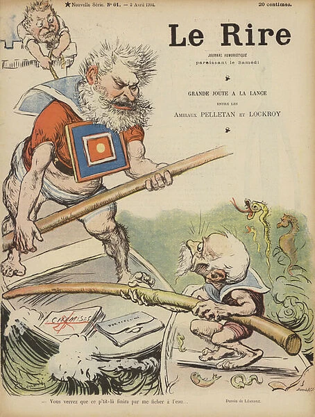 Caricature of French politicians Camille Pelletan and Edouard Lockroy. Illustration for Le Rire (colour litho)