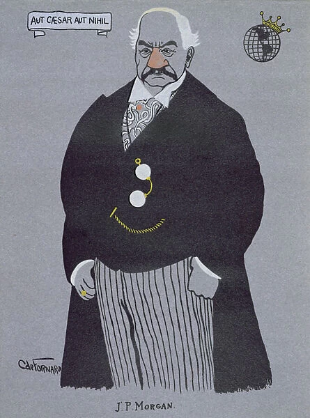 Caricature of John Pierpont Morgan (1837-1913), from Millionaires of America, 1902 (litho)