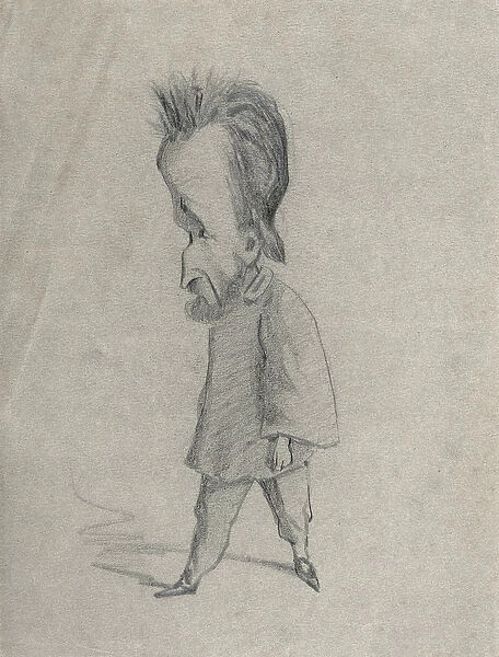 Caricature of the Journalist Theodore Pelloquet, 1858 (charcoal on paper)